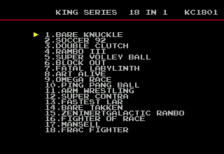 King Series 18-in-1 KC1801 — обложка Sega Mega Drive