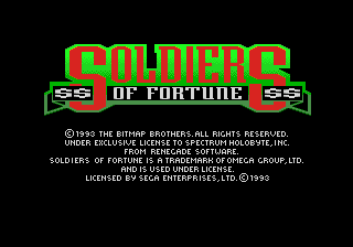 Soldiers of Fortune + русская версия — скриншот Sega Mega Drive