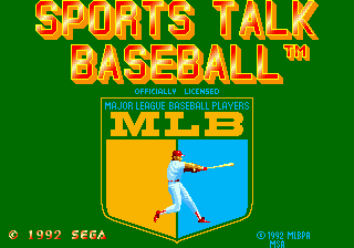 MLBPA Sports Talk Baseball — скриншот Sega Mega Drive