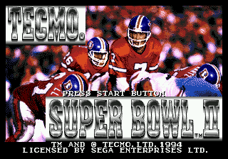 Tecmo Super Bowl II SE — скриншот Sega Mega Drive