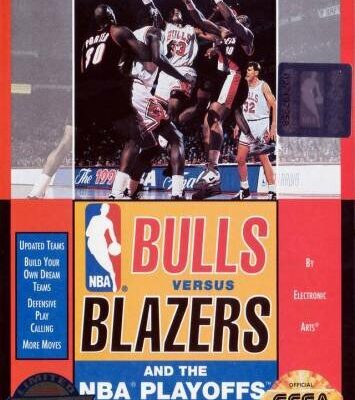 Bulls vs Blazers and the NBA Playoffs — обложка Sega Mega Drive